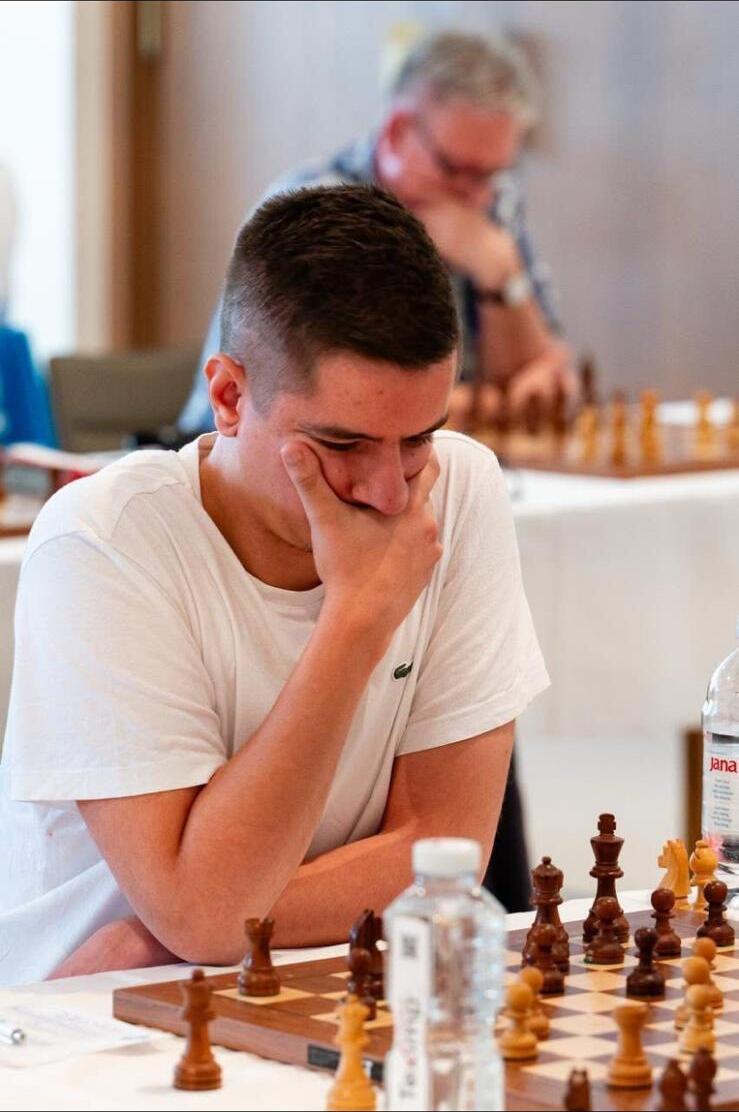 Jadranko Plenča deep in thought during a classical tournament game